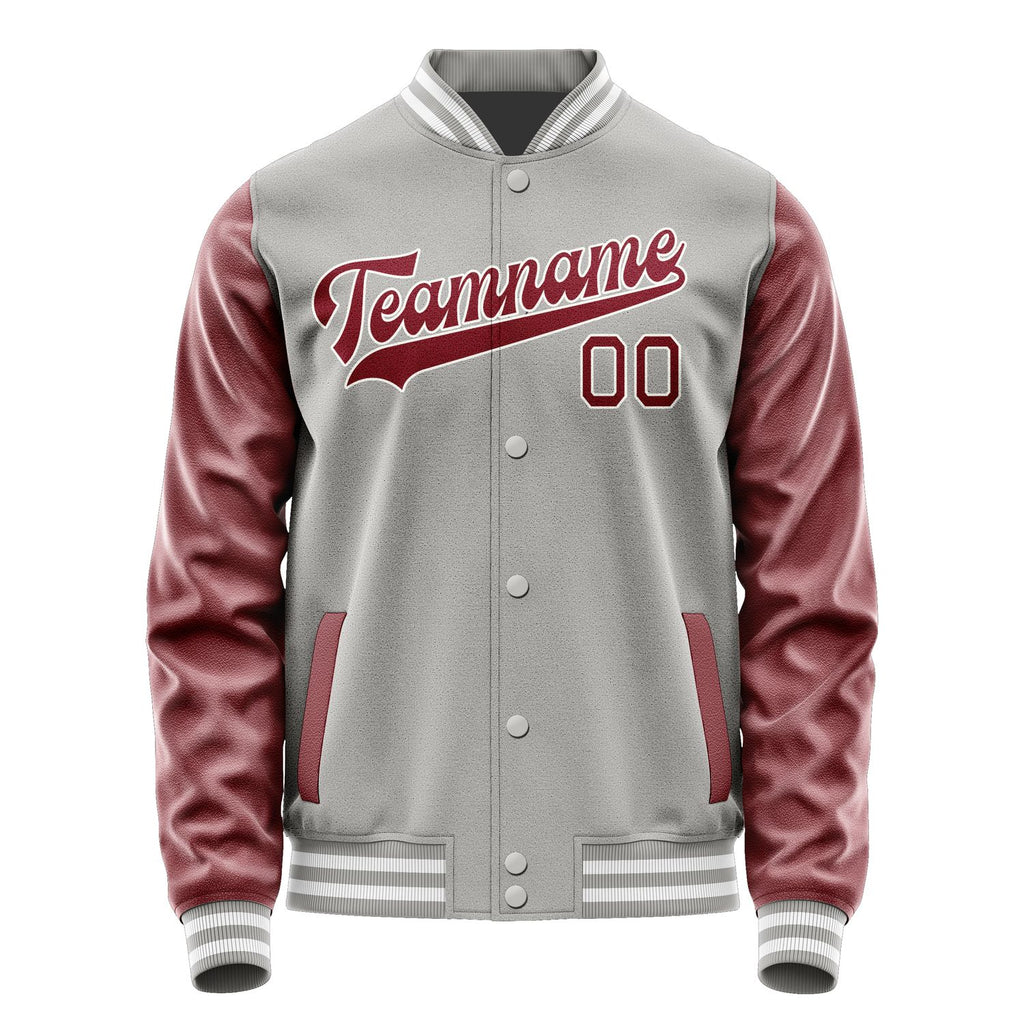Custom Gray Crimson Red Jacket JA0404150418B31815
