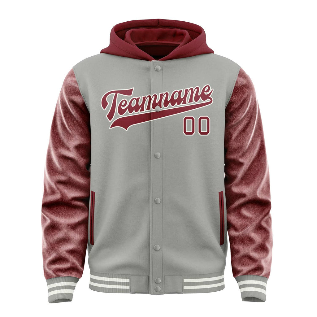 Custom Gray Crimson Red Jacket