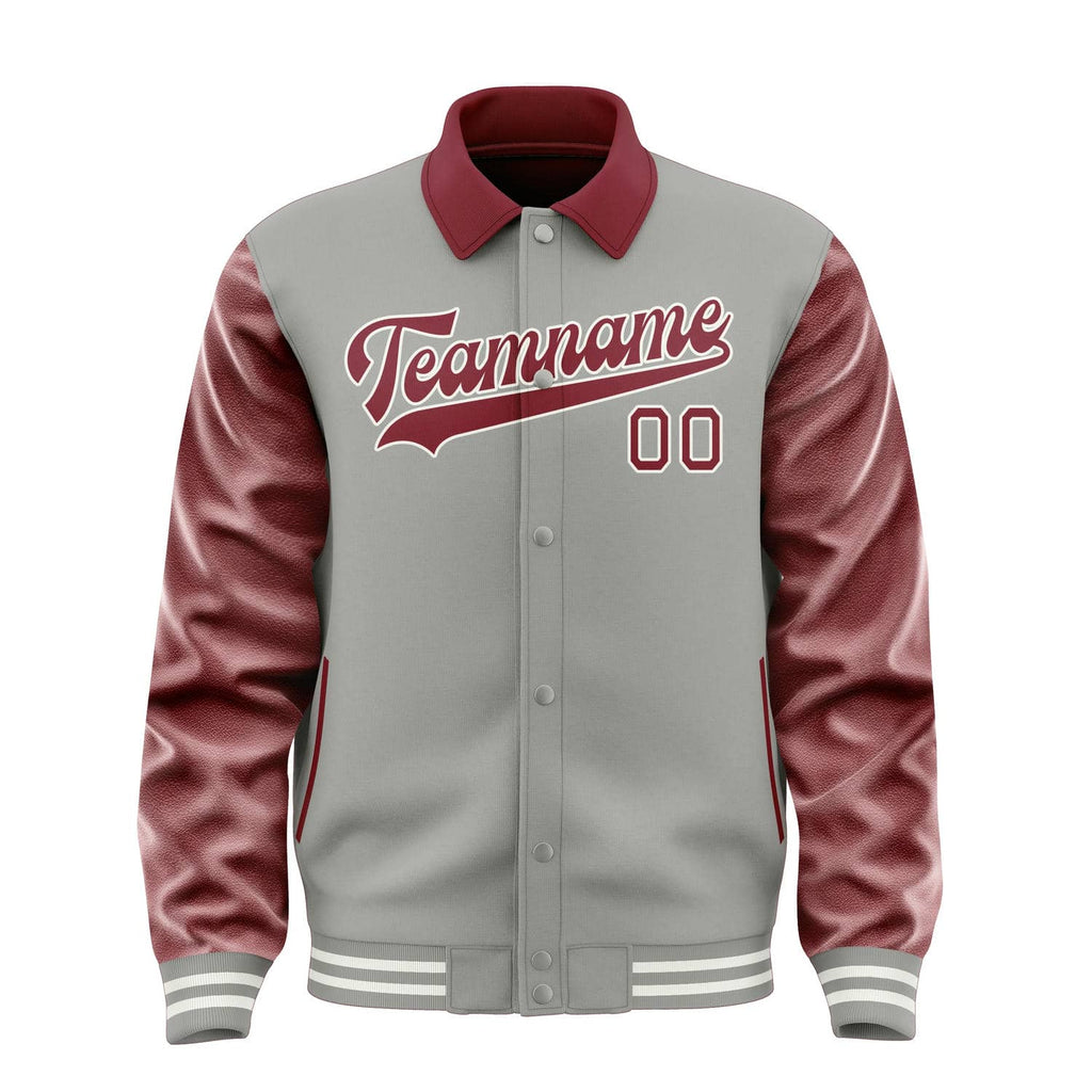 Custom Gray Crimson Red Jacket