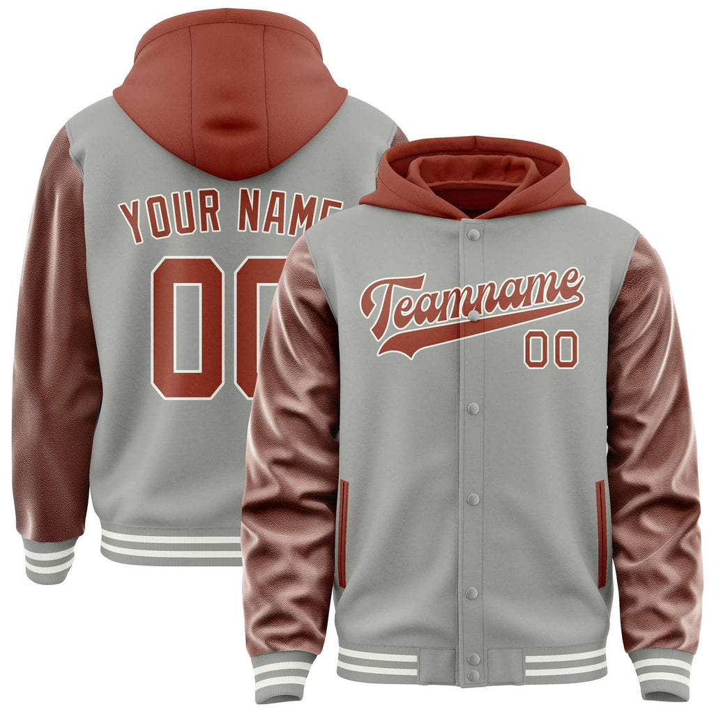 Custom Gray Coral Red Jacket