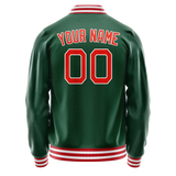 Custom Kelly-Green Orange Solid Color Varsity Letterman Jacket