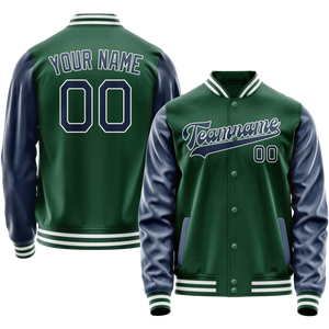 Custom Kelly-Green Royal Solid Color Varsity Letterman Jacket
