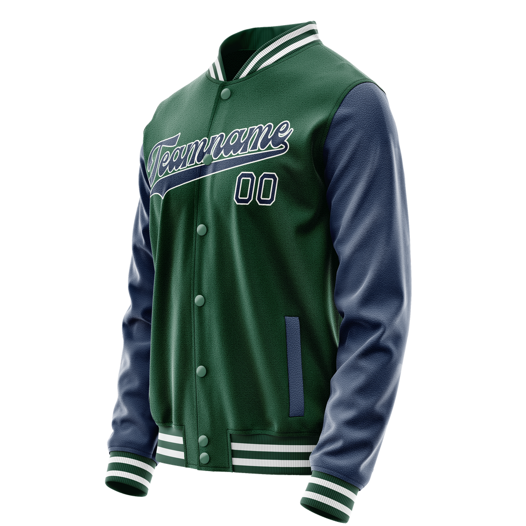 Custom Kelly-Green Royal Solid Color Varsity Letterman Jacket