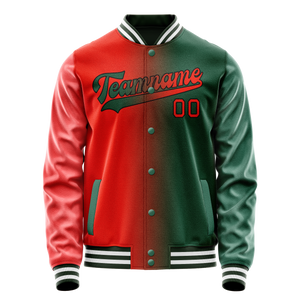 Custom Kelly-Green Orange Gradient Varsity Letterman Jacket