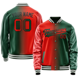 Custom Kelly-Green Orange Gradient Varsity Letterman Jacket