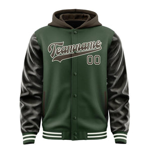 Custom Dark Green Brown Jacket