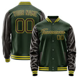 Custom Dark Green Brown Jacket