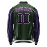 Custom Dark Green Purple Jacket JA0606070618B21807
