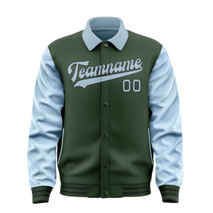 Custom Dark Green Light Blue Jacket