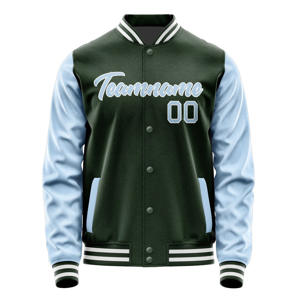 Custom Dark Green Light Blue Jacket JA0606080618B21808
