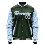 Custom Dark Green Light Blue Jacket JA0606080618B21808