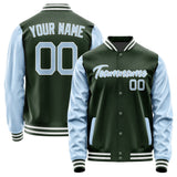 Custom Dark Green Light Blue Jacket