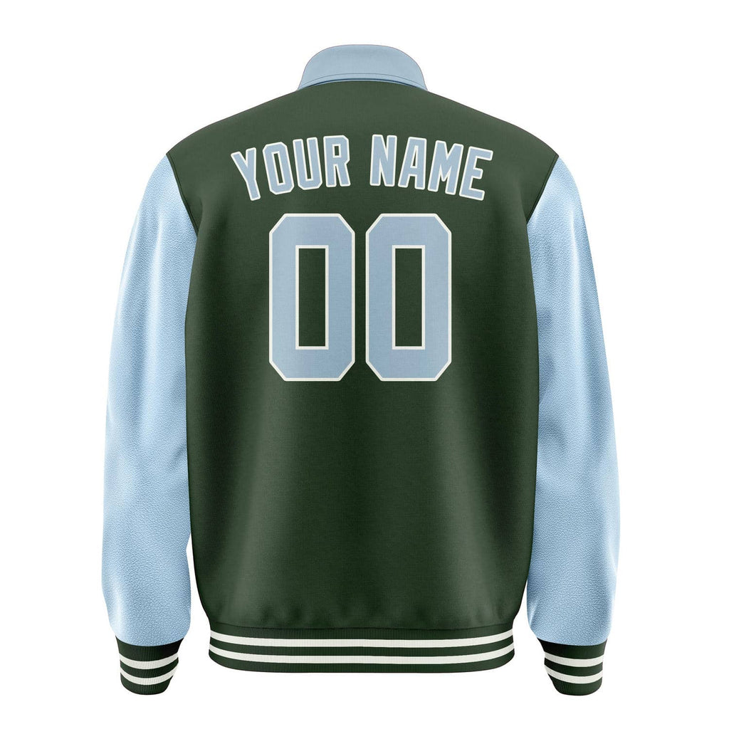 Custom Dark Green Light Blue Jacket