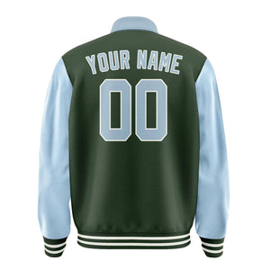Custom Dark Green Light Blue Jacket