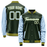 Custom Dark Green Light Blue Jacket