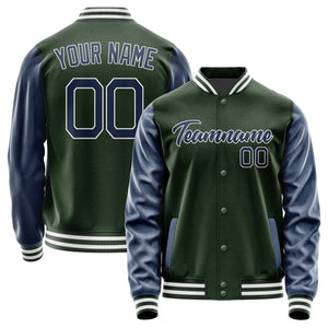 Custom Dark Green Blue Jacket JA0606100618B21810