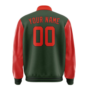 Custom Dark Green Orange Red Jacket