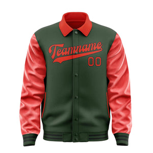Custom Dark Green Orange Red Jacket