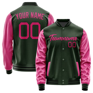 Custom Dark Green Pink Jacket JA0606130617B21713