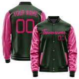 Custom Dark Green Pink Jacket