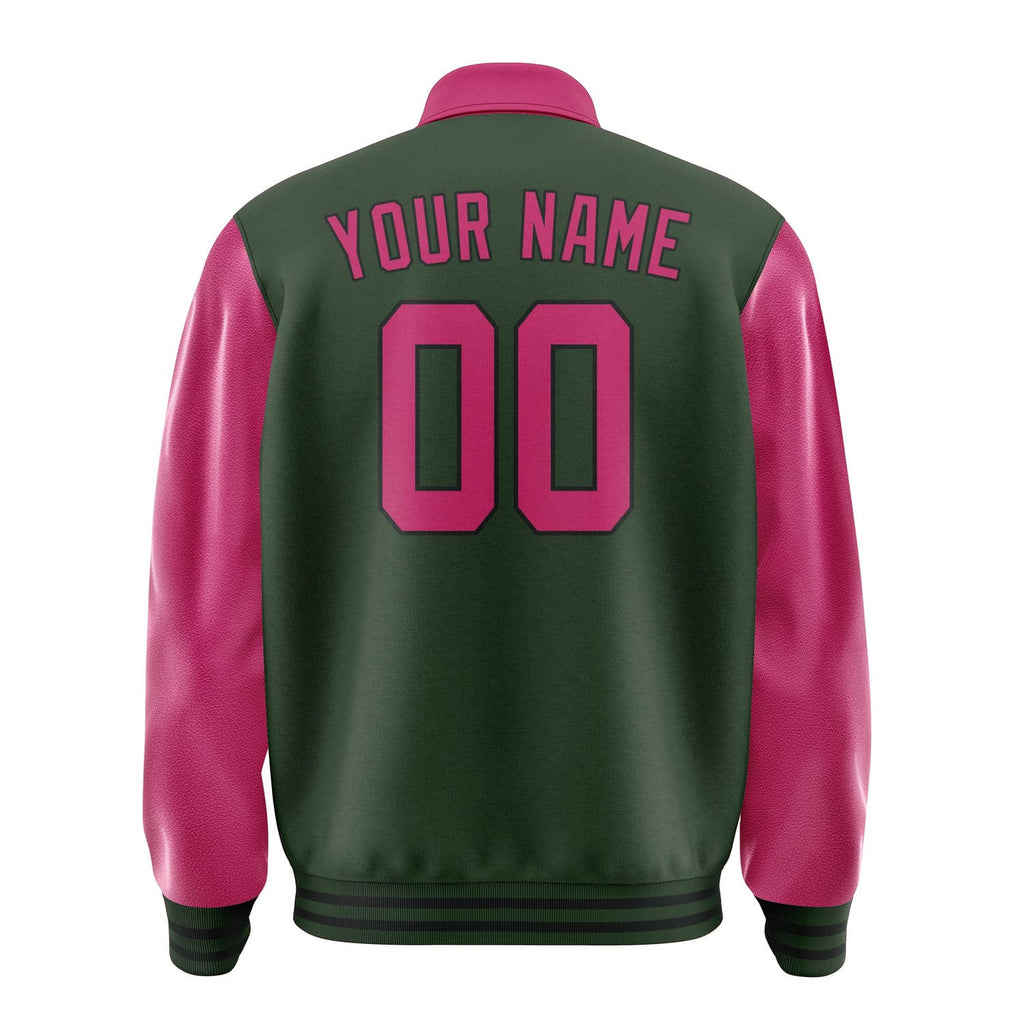 Custom Dark Green Pink Jacket