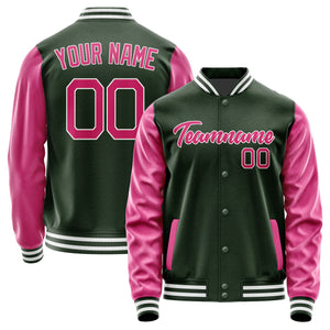 Custom Dark Green Pink Jacket JA0606130618B21813