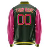 Custom Dark Green Pink Jacket JA0606130626B22613