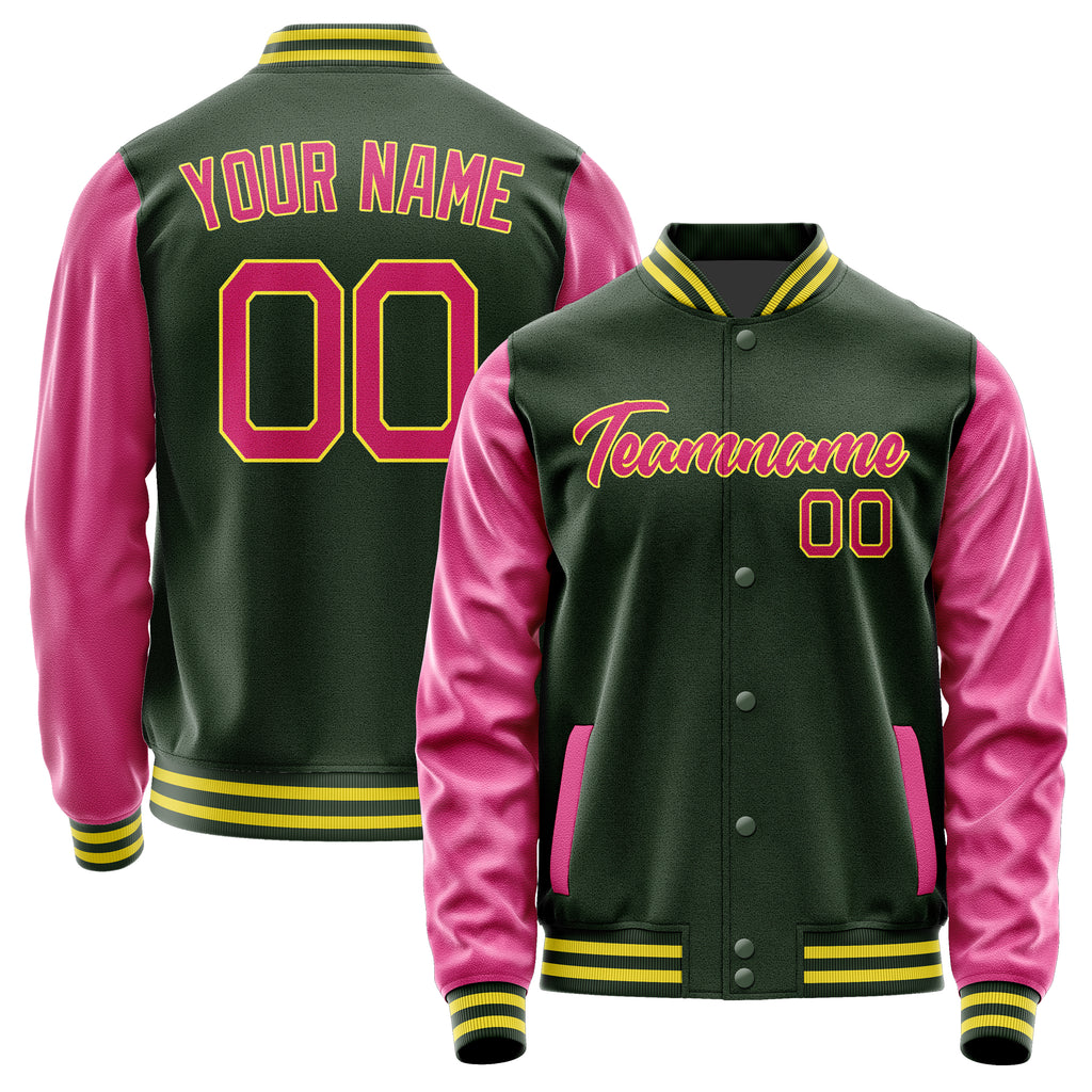 Custom Dark Green Pink Jacket JA0606130626B22613