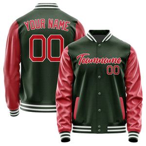 Custom Dark Green Red Jacket JA0606140618B21814