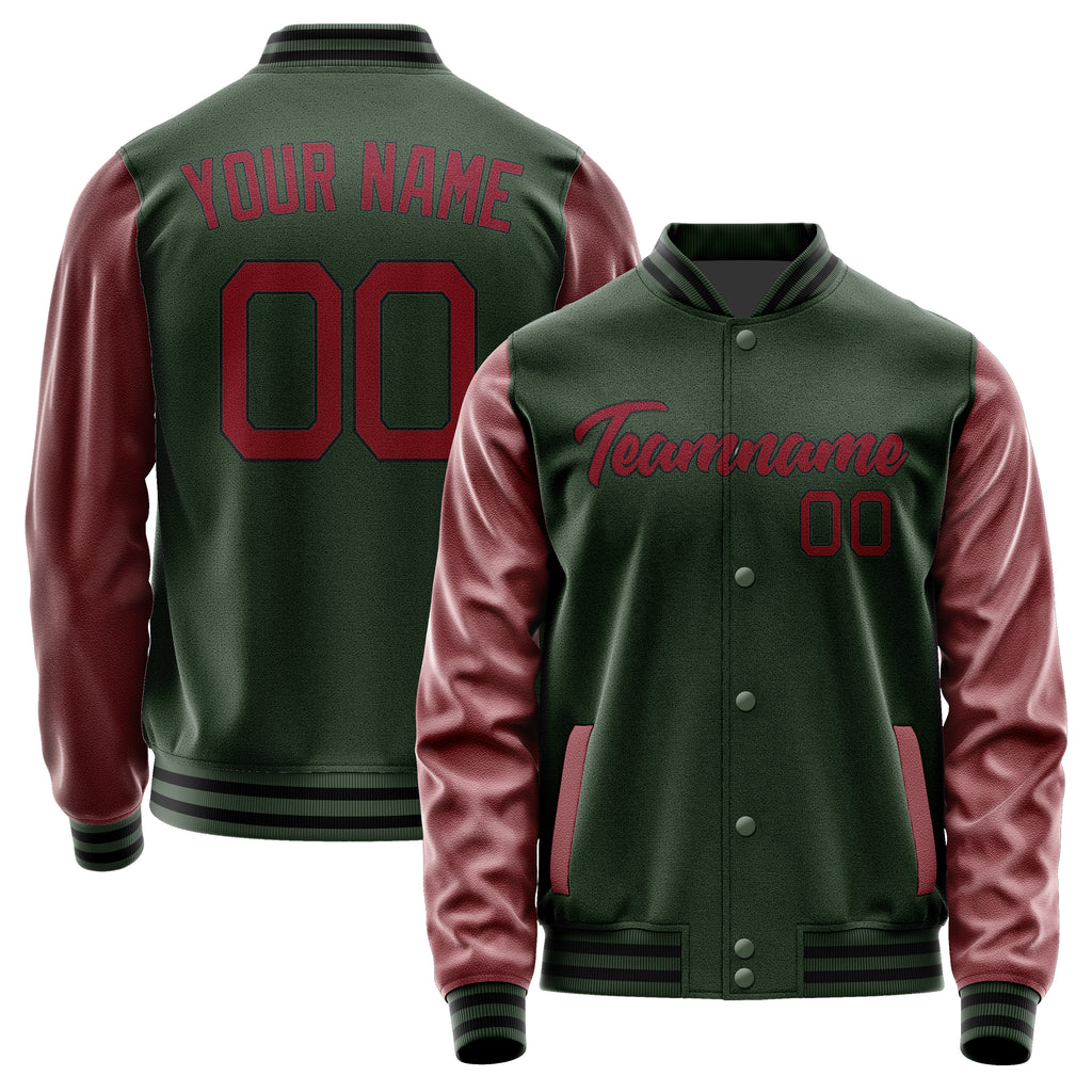 Custom Dark Green Crimson Red Jacket JA0606150617B21715