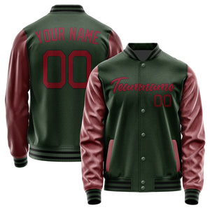 Custom Dark Green Crimson Red Jacket JA0606150617B21715