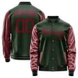 Custom Dark Green Crimson Red Jacket JA0606150617B21715