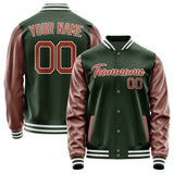 Custom Dark Green Coral Red Jacket
