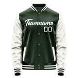 Custom Dark Green White Jacket JA0606180618B21818