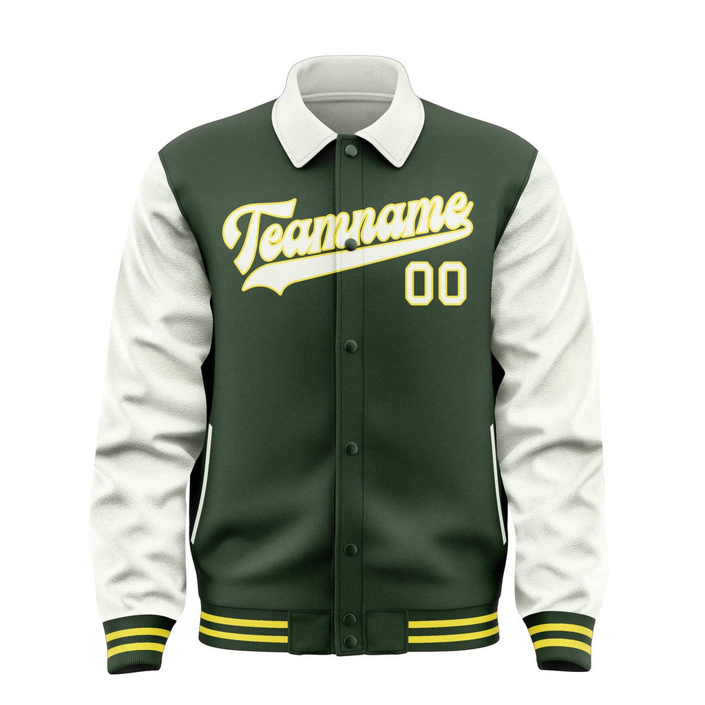 Custom Dark Green White Jacket
