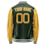 Custom Dark Green Yellow Jacket JA0606190618B21819