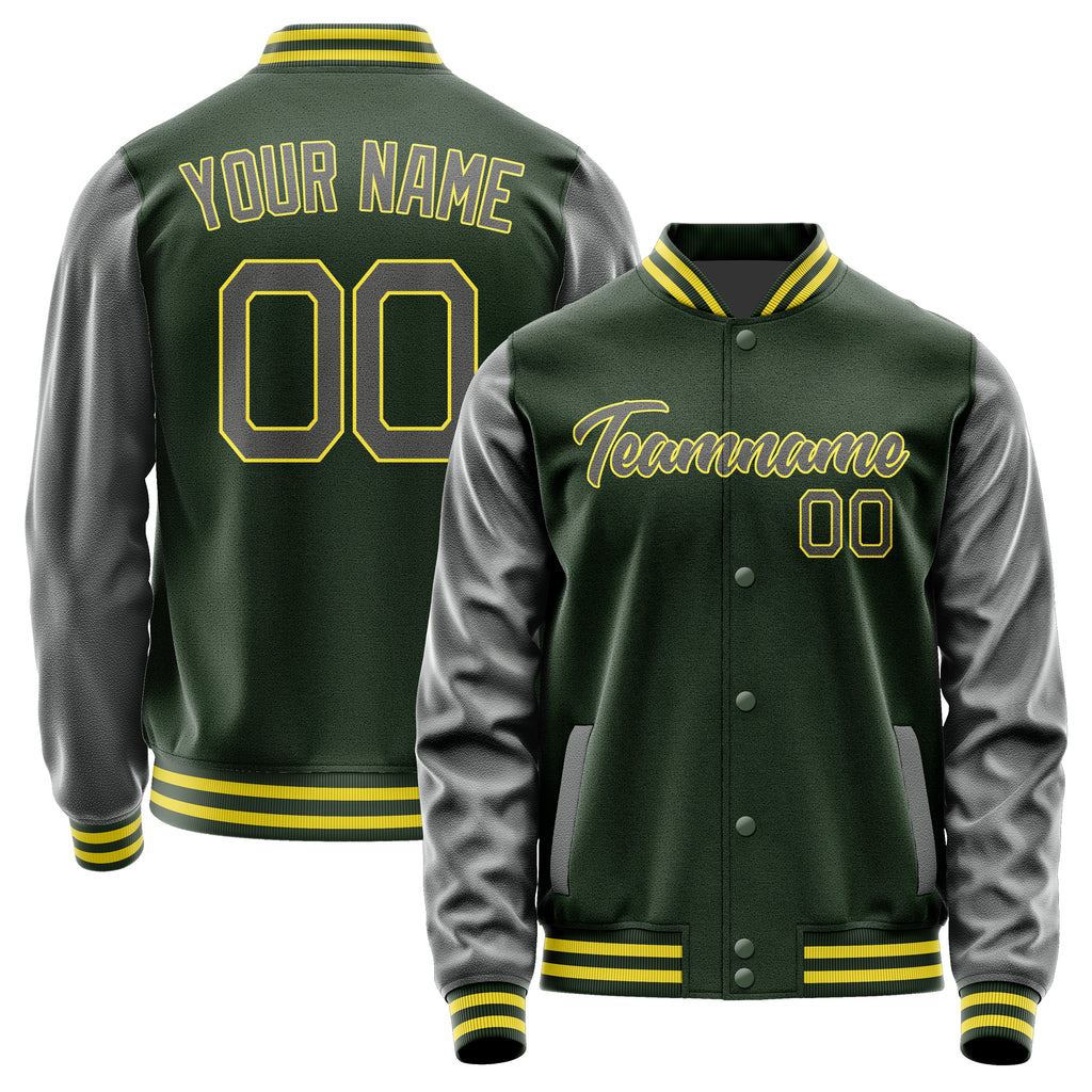 Custom Dark Green Dark Grey Jacket JA0606200626B22620
