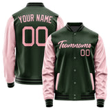 Custom Dark Green Light Pink Jacket