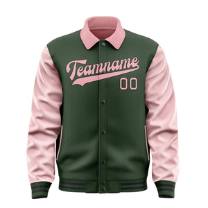 Custom Dark Green Light Pink Jacket