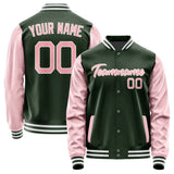 Custom Dark Green Light Pink Jacket