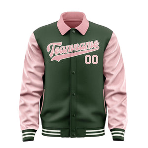 Custom Dark Green Light Pink Jacket