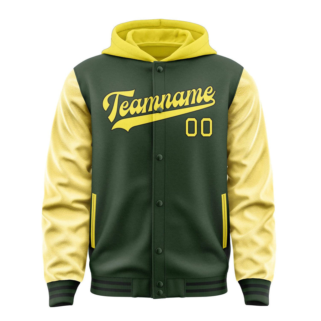Custom Dark Green Light Yellow Jacket