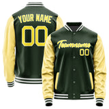 Custom Dark Green Light Yellow Jacket