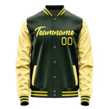 Custom Dark Green Light Yellow Jacket JA0606260626B22626