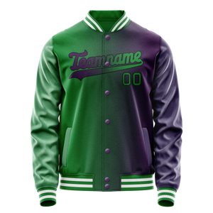 Custom Purple Kelly-Green Gradient Varsity Letterman Jacket