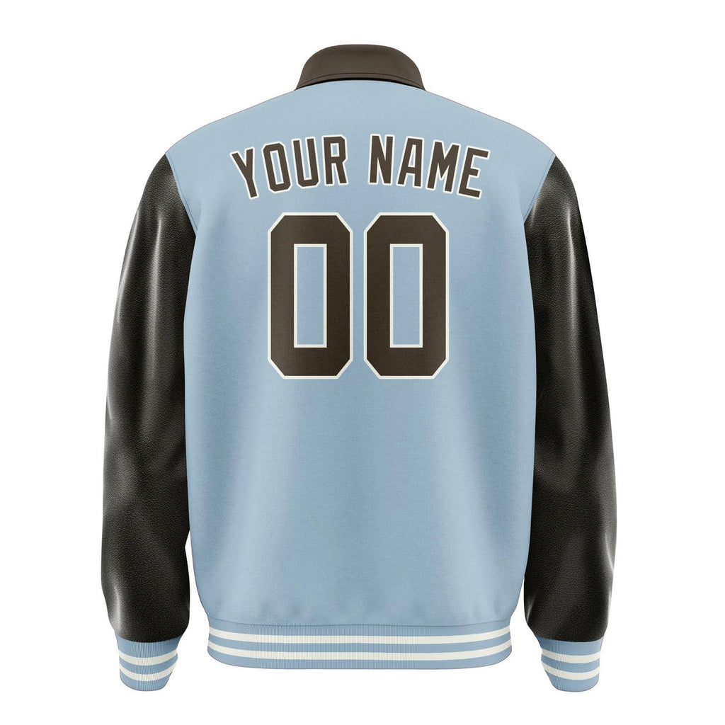 Custom Light Blue Brown Jacket