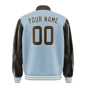 Custom Light Blue Brown Jacket