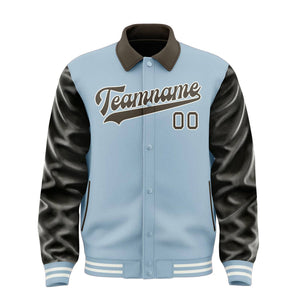 Custom Light Blue Brown Jacket