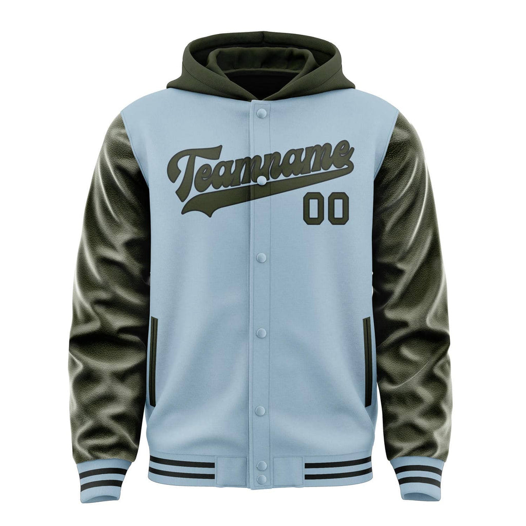 Custom Light Blue Olive Jacket