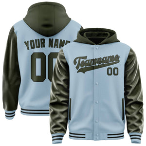 Custom Light Blue Olive Jacket